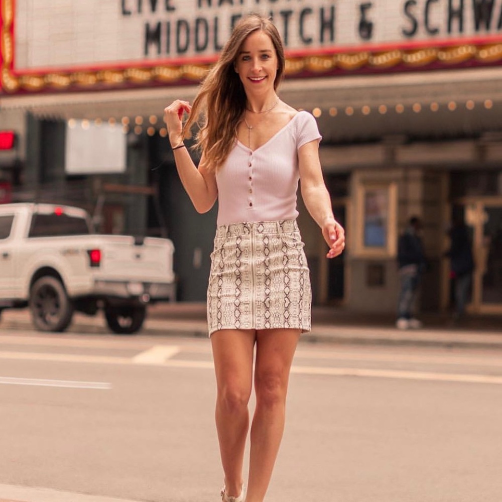Akira Snakeskin Skirt